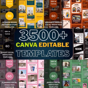 3500+ Canva Editable Social Media Templates Mega Bundle
