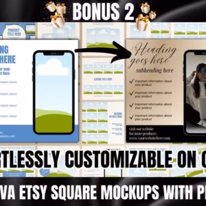 Etsy Digital Product Guide: MRR PLR eBook, Canva Templates + Mockups