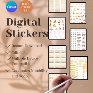 PLR Digital Stickers, Commercial Use, Canva Editable, PLR Icons, That Girl Aesthetic