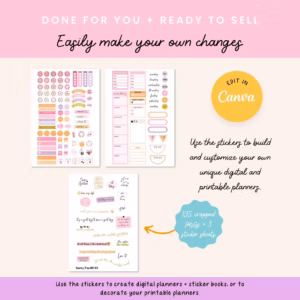 Everyday Digital Stickers, PLR Master Resell Rights, Canva Template, IPAD Sticker Sheets