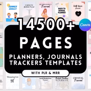 14500+ Pages PLR Canva Template Bundle, 200 Canva Templates, Planners